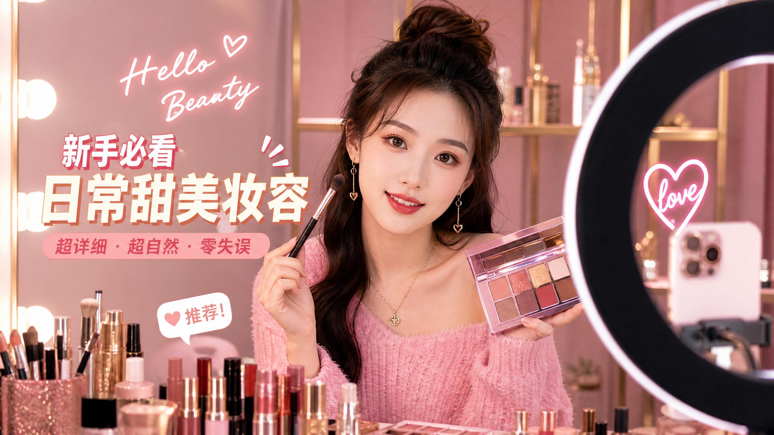 糖心 【美妆视频教程】新手必看！日常甜美妆容零失误详细视频演示